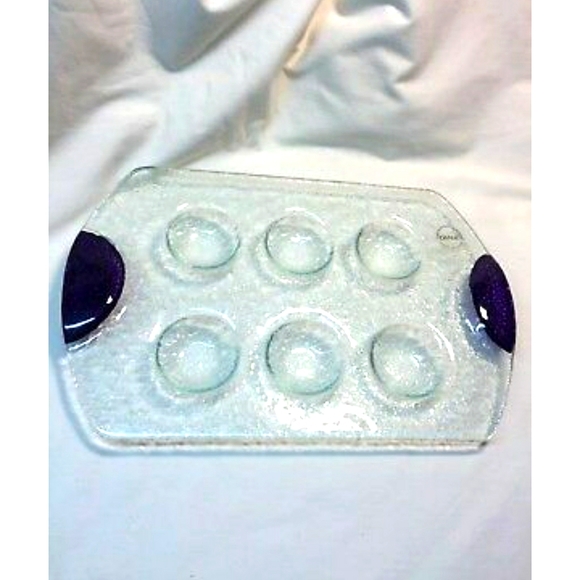 DANSK GLASS ESCARGOT SERVING TRAY